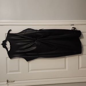 Black leather look Express dress